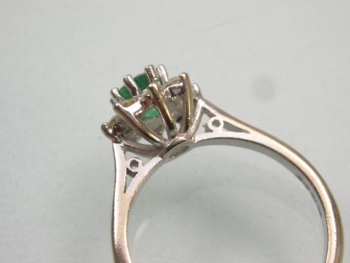 fig 2. Superb Art Deco Design Emerald and Diamond 18ct White Gold Ring