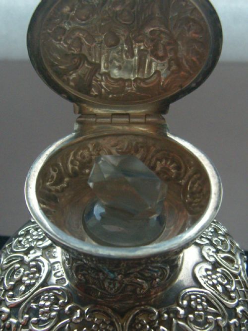 fig 3. Stunning Victorian Cut Glass and Silver Large Perfume Bottle