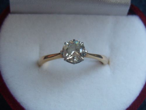 Stunning Edwardian 18ct Yellow Gold Diamond Solitaire Ring 0.6ct Price Reduced