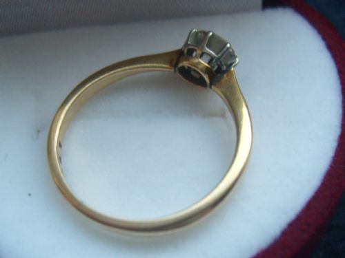fig 3. Stunning Edwardian 18ct Yellow Gold Diamond Solitaire Ring 0.6ct PRICE REDUCED