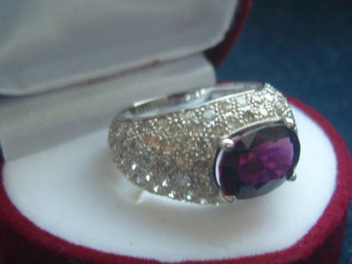 fig 2. Stunning Art Deco 18ct White Gold Tourmaline And 1.6ct Diamond Ring PRICE REDUCED