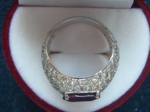 fig 3. Stunning Art Deco 18ct White Gold Tourmaline And 1.6ct Diamond Ring PRICE REDUCED