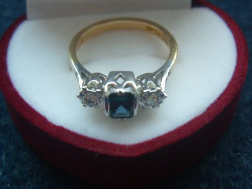 fig 2. Superb Edwardian 18ct Yellow Gold Sapphire and Diamong Ring