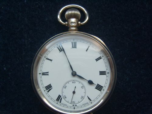 Super Hallmarked Silver Open Face Pocket Watch Swiss Made