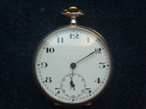 Sterling Silver Swiss Open Faced Pocket Watch