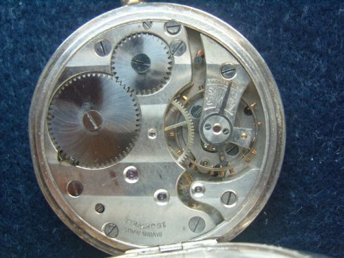 fig 4. Sterling Silver Swiss Open Faced Pocket Watch