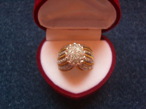 fig 1. Absolutely Stunning Art Deco 18ct Gold Diamond Cluster Ring 0.8ct.