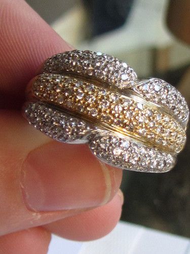fig 1. Stunning Art Deco heavy 1.6 carat Diamond encrusted 18ct Yellow and White gold cluster ring
PRICE REDUCED