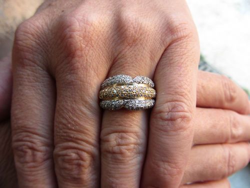 fig 2. Stunning Art Deco heavy 1.6 carat Diamond encrusted 18ct Yellow and White gold cluster ring
PRICE REDUCED