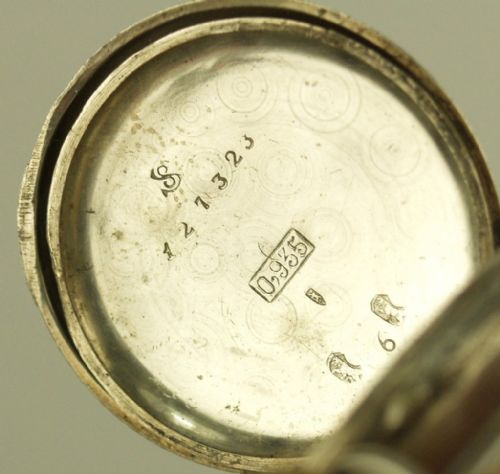 fig 2. BEAUTIFUL ANTIQUE SILVER ENGRAVED LADIES FOB WATCH ENAMEL DIAL C1900