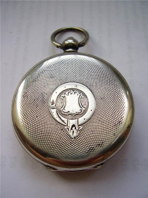 fig 1. Silver Cased Swiss Jewelled Gent's Pocket Watch. KW/KS Serviced & Working Well