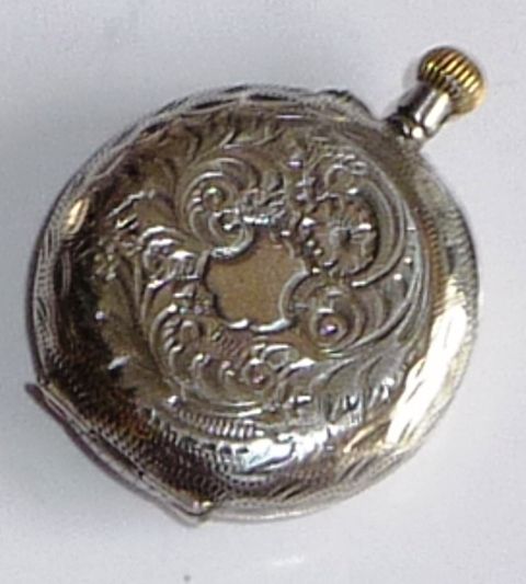 fig 2. Antique Victorian Sterling Silver Cased Working Ladies Pocket Watch
