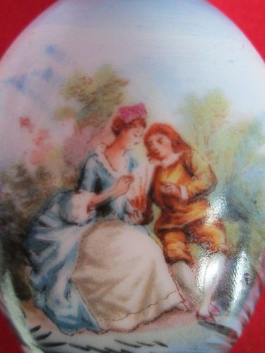 fig 2. ANTIQUE SOLID SILVER TOP PERFUM BOTTLE HAND PAINTED PORCELAIN 1903 BIRMINGHAM