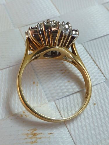 fig 2. Superb Art Deco design heavy Ruby & Diamond 18k gold cluster ring