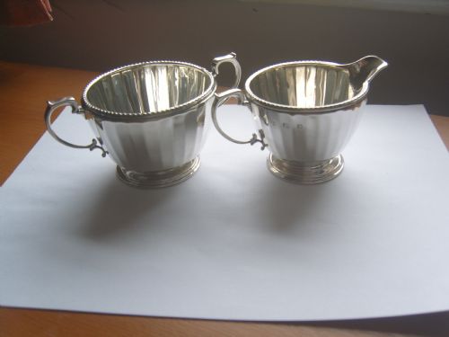 Superb Hallmarked Sterling Silver Cream Jug and Sugar Bowl
