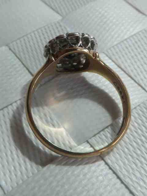fig 3. Fine Art Deco 18ct gold Sapphire & Diamond cluster ring