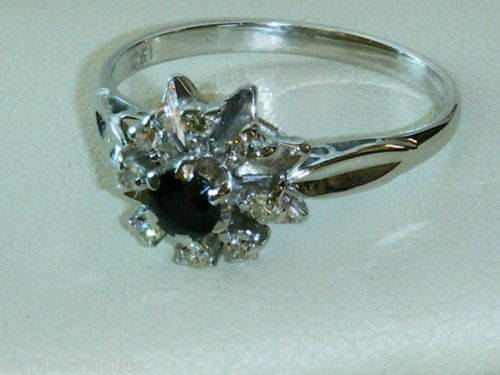 Stunning 18ct Gold Art Deco Sapphire & Diamond Ring Size M
