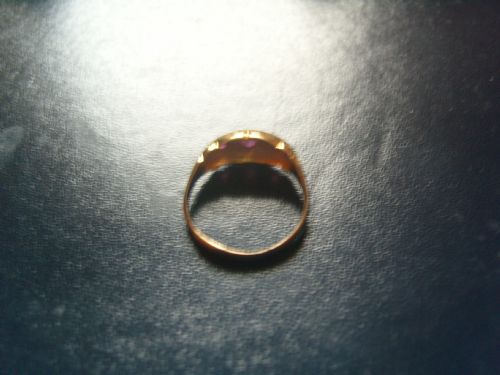 fig 2. Beautiful Vintage 18ct Gold Ruby & Diamond Ring. B'ham 1918.