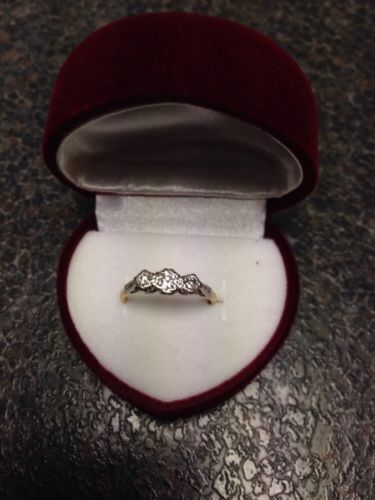 Antique 18ct Gold and Platinum Three Stone Diamond Ring