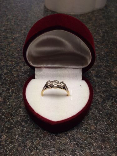 fig 1. Antique 18ct Gold And Platinum Three Stone Diamond Ring