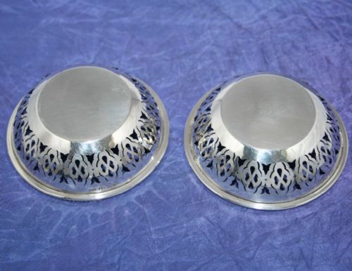 fig 1. PAIR OF PRETTY ENGLISH STERLING SILVER DISHES by HENRY CLIFFORD DAVIS~B'HAM 1921

