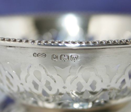 fig 2. PAIR OF PRETTY ENGLISH STERLING SILVER DISHES by HENRY CLIFFORD DAVIS~B'HAM 1921
