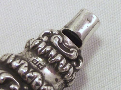 fig 2. SUPER MOTHER OF PEARL & SILVER RATTLE WITH WHISTLE AND BELLS 1917 ADIE & LOVEKIN 