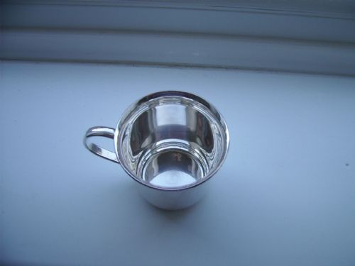 fig 1. Lovely Hand Made Sterling Silver Christening Mug C1949 108g