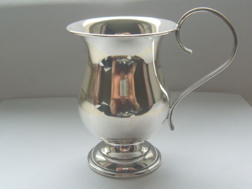 Unusual Hallmarked Silver Christening Mug 1919