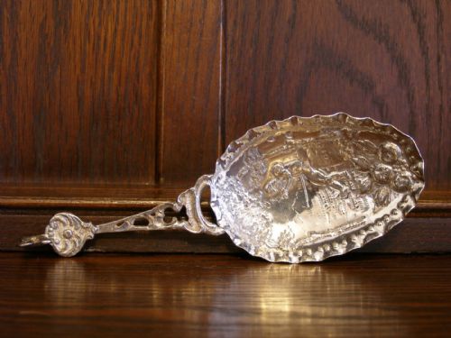 fig 1. Fine Dutch Cast Sterling Silver Figural Spoon - Import London 1894
  