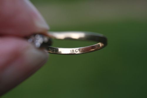 fig 1. ART DECO 3 STONE DIAMOND CROSSOVER RING 18CT GOLD.