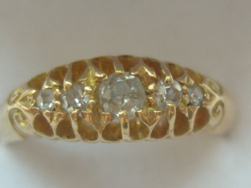 Lovely 18ct Gold 5 Stone Diamond Ring Chester 1913