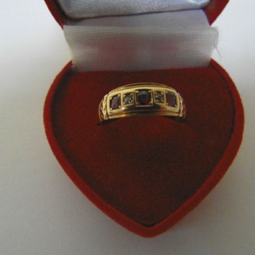 Antique Victorian 18ct Gold Ruby and Diamond Ring Hallmarked
