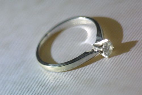 fig 1. Stunning Art Deco 18ct white gold diamond solitaire ring 1/4ct