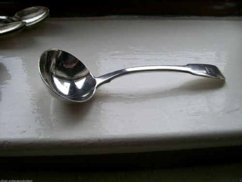 fig 1. ANTIQUE GEORGIAN 1813 SOLID SILVER SAUCE/ CREAM LADLE,H.M.LONDON MAKERS.