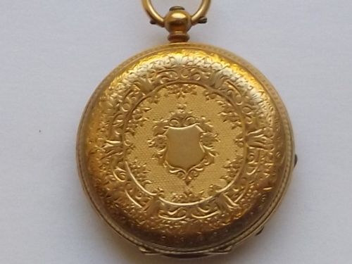 fig 1. Stunning Victorian 18ct Gold Open Face Fob Watch