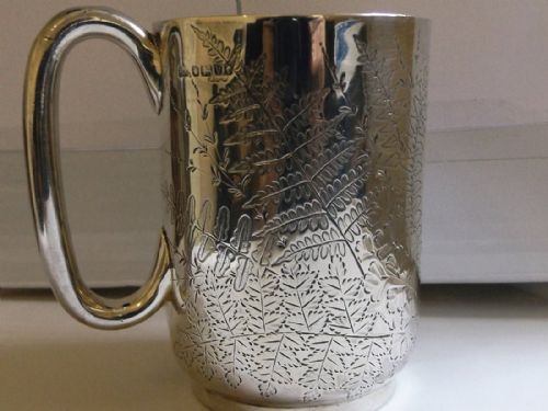Lovely Antique Victorian Silver Pint Mug/tankard Sheffield 1888
