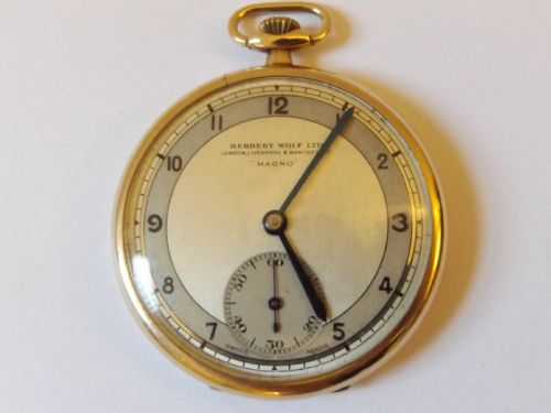 Lovely Art Deco 1936 "Magno" 9ct Gold Pocket Watch