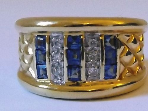 Lovely 18ct Gold Sapphire & Diamond Ring C1940s