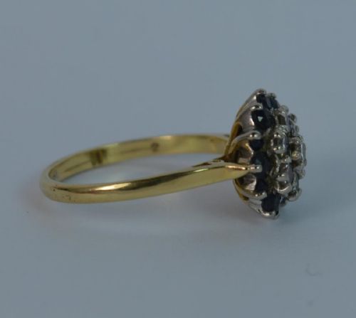 fig 1. Gorgeous Art Deco18 Carat Gold Diamond and Sapphire Cluster Ring