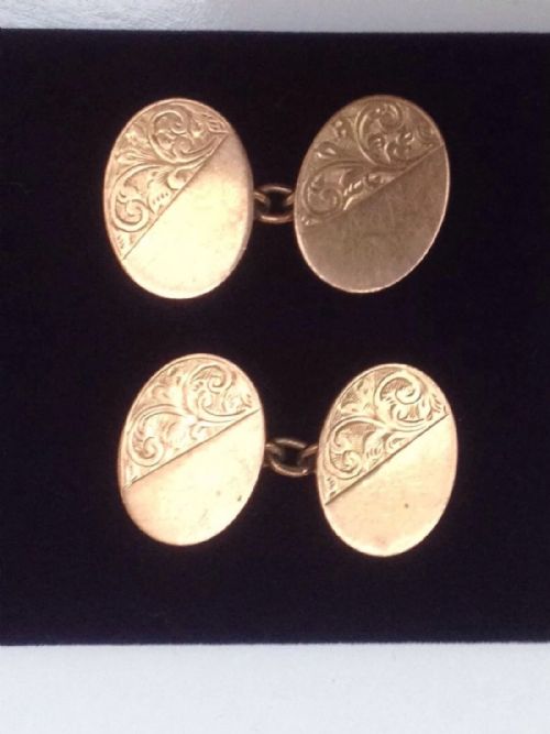 
Lovely Pair of 9ct Gold Gents Cufflinks 10.5g