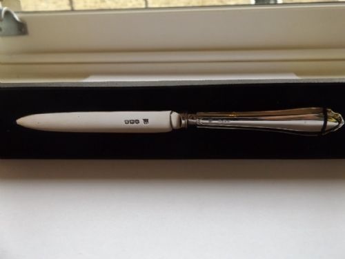 Lovely  Boxed Hallmarked Solid Silver Letter Opener