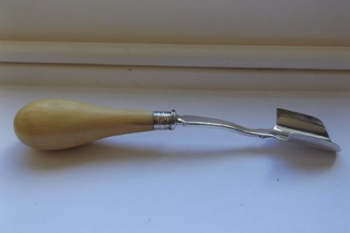Superb Substantial Early Victorian Silver & Ivory Stilton Scoop