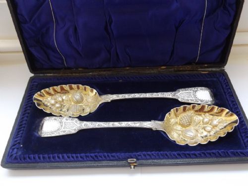 A Pair of George IV Silver and Gilt Berry Spoons London 1822