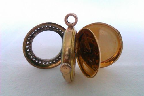 fig 2. Rare Stunning Le Roy & Fils 18ct Gold & Diamond Pendant Watch