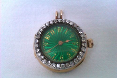 Rare Stunning Le Roy & Fils 18ct Gold & Diamond Pendant Watch