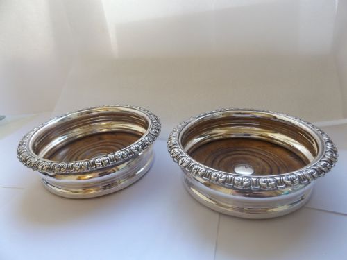 Super Pair of Silver Plated Wine Coasters