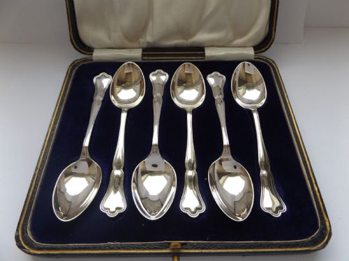 Boxed Set of Six Silver Tea Spoons