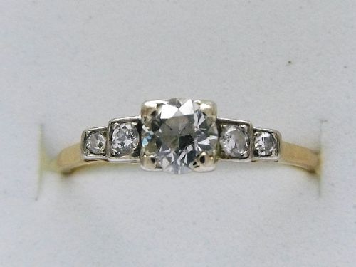 Stunning Art Deco Period 18ct Gold & Platinum Diamond Ring