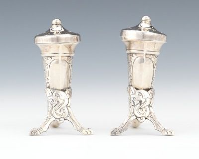 Superb Pair of Norwegian Novelty Silver Salts